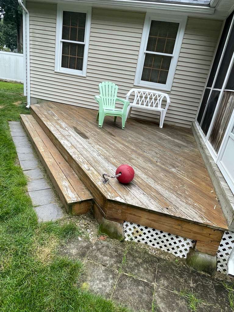 Deck restoration before cleaning