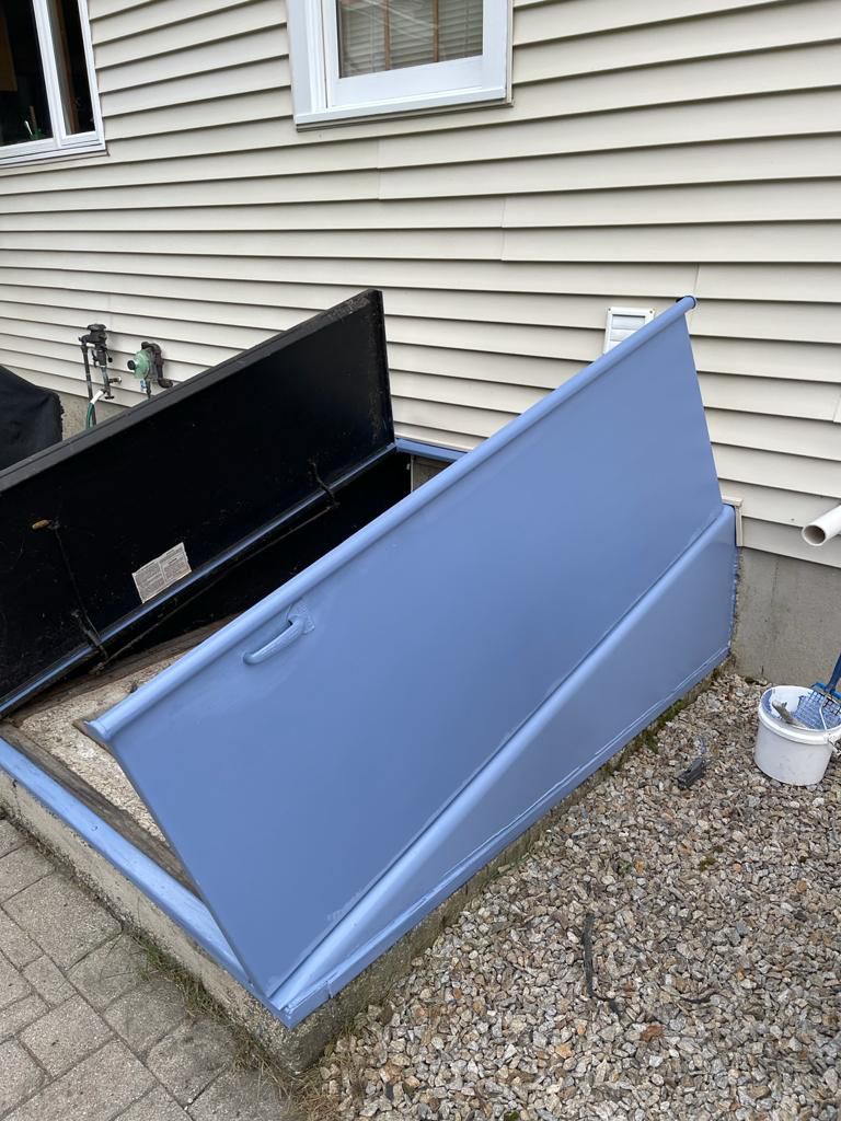 Basement door after rust treatment